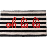 FISURA DOORMAT OH LA LA BLACK WHITE STRIPES