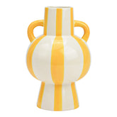 Yellow Striped Ceramic Vase