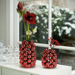 Red Bubble Ceramic Βάζο