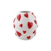 Vase – Hearts – White/Red
