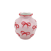 Ribbon Ceramic Vase – Pink & Red