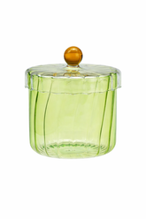 Γυάλινο Δοχείο με Καπάκι σε Πράσινη Απόχρωση