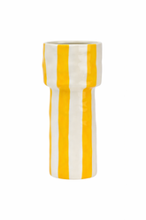 Yellow Striped Ceramic Βάζο