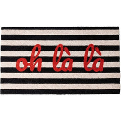 FISURA DOORMAT OH LA LA BLACK WHITE STRIPES