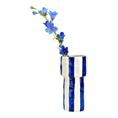 Blue Striped Tall Ceramic Βάζο