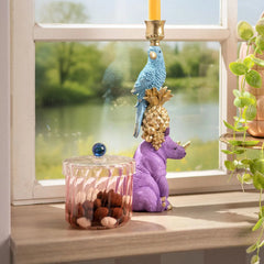 Γυάλινο Δοχείο με Καπάκι σε Ροζ Απόχρωση