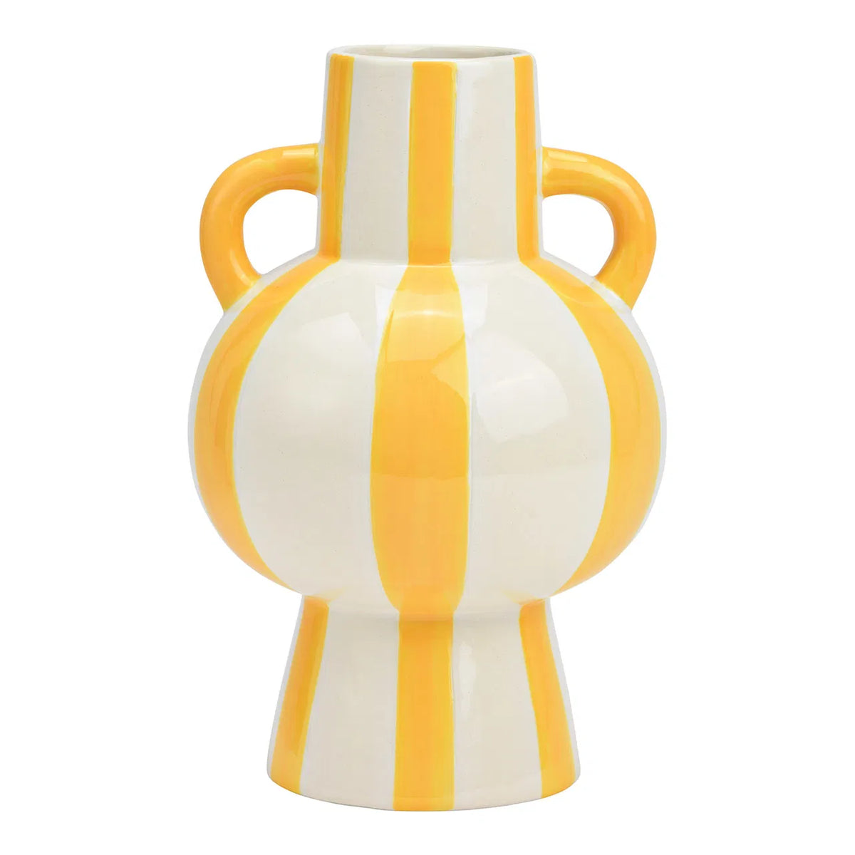 Yellow Striped Ceramic Βάζο