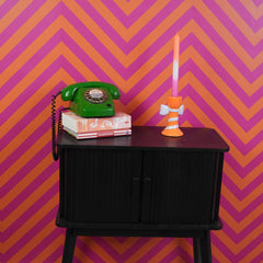 Bow Tie Ceramic Κηροπήγιο – Orange & White