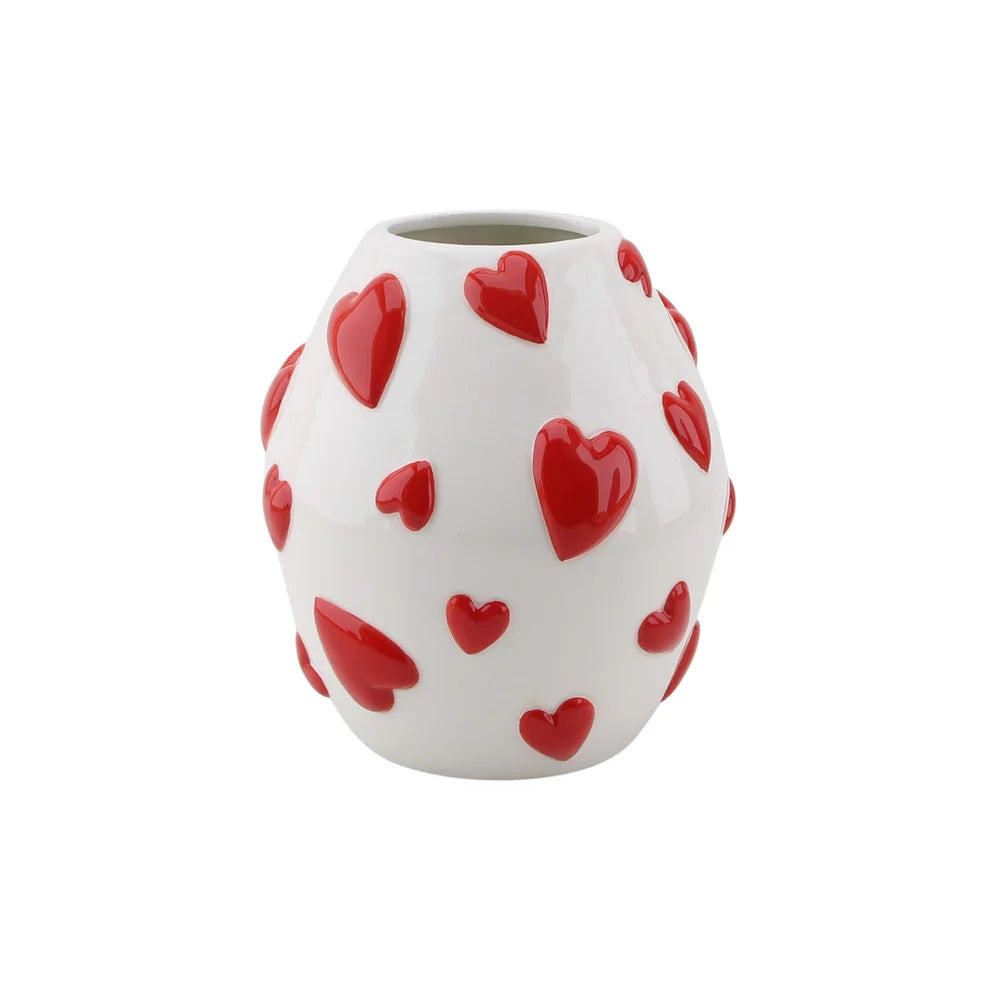 Βάζο – Hearts – White/Red