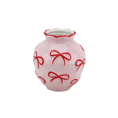 Ribbon Ceramic Βάζο – Pink & Red