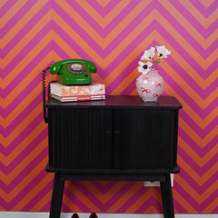 Ribbon Ceramic Βάζο – Pink & Red