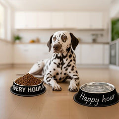 FISURA PET FOOD & WATER BOWL 2pcs EVERY HOUR IS HAPPY HOUR