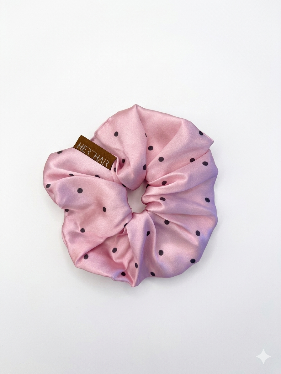 Pink dots scrunchie