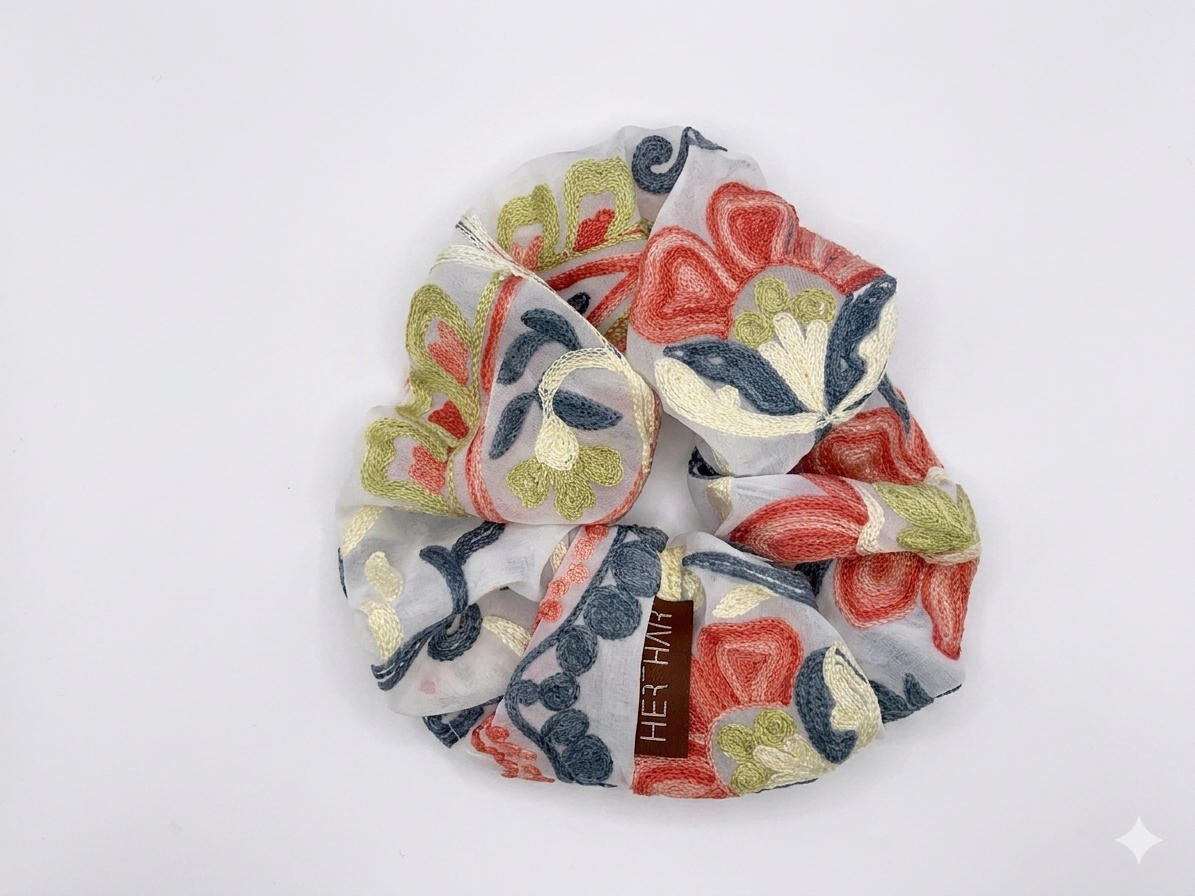 Floral scrunchie
