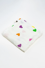 Multi Hearts Rainbow Color Τετράγωνο Μαντήλι