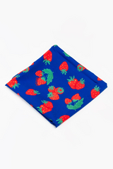 Blue Red Strawberries Τετράγωνο Μαντήλι Petit Boutik