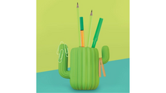 MUSTARD PEN POT ORGANIZER CACTUS
