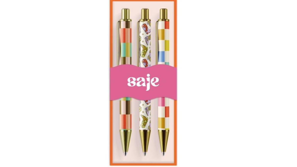 PEN IN A GIFT BOX 3pcs SAJE MIXED PATTERNS