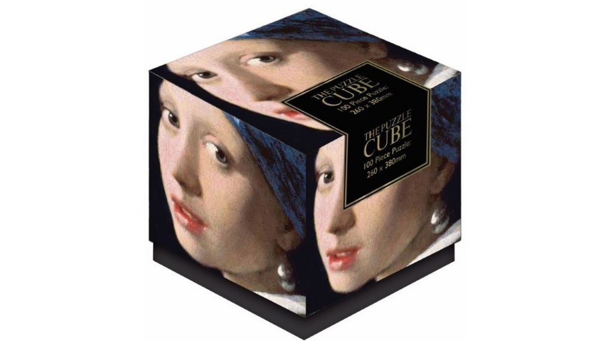 PUZZLE CUBE 100pcs VERMEER GIRL WITH PEARL EARRING