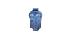 Blue Ripple Glass Vase