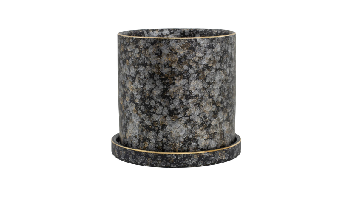 Volcanic Effect Planter with Saucer
