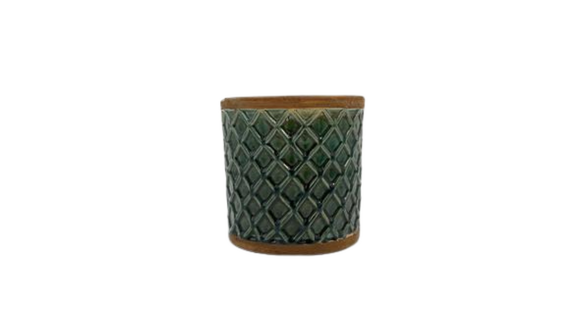 Green Diamond Textured Planter