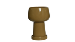 Ochre Ceramic Planter with Saucer