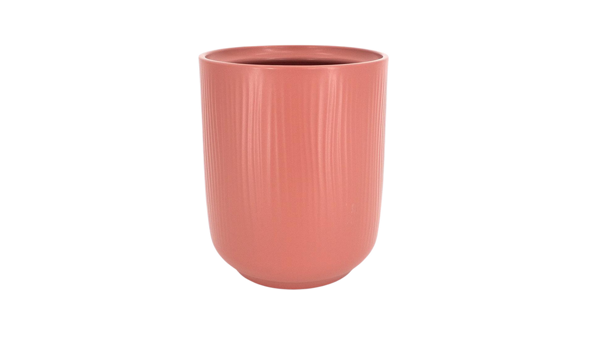 Terracotta Ribbed Ceramic Planter
