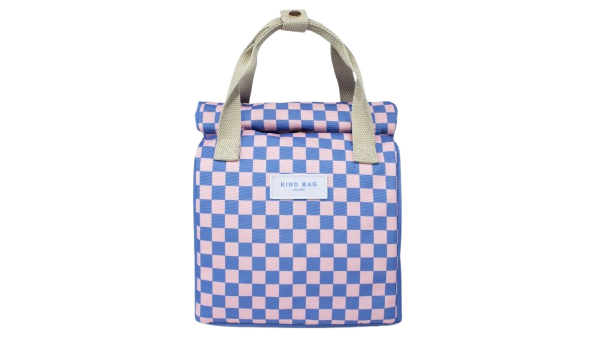 KIND BAG LUNCHBAG CHECKERBOARD BLUE & PINK