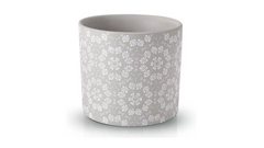 Ceramic Planter with Grey Pattern