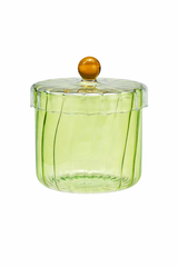 Γυάλινο Δοχείο με Καπάκι σε Πράσινη Απόχρωση