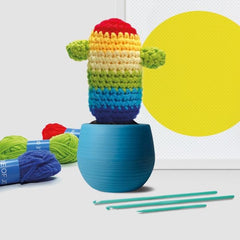 MUSTARD CROCHET CACTI DIY RAINBOW DESIGN